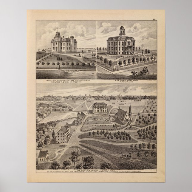 Shattuck School, Faribault Willis Hall, Minnesota Poster (Front)