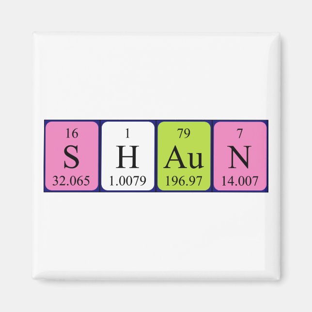 Shaun periodic table name magnet (Front)
