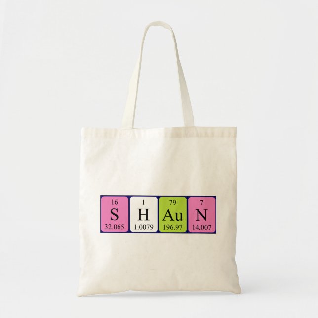 Shaun periodic table name tote bag (Front)