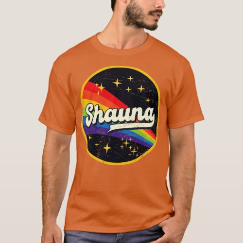 Shauna Rainbow In Space Vintage GrungeStyle T_Shirt