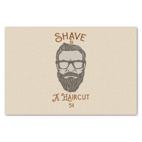 Shave  A Haircut Retro Barber Shop Graphic Type Tissue Paper