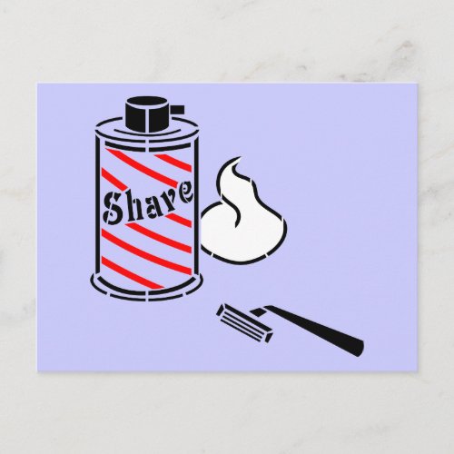 Shave Cream and Razor Postcard