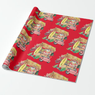 Shave Ice Hawaiian Santa Claus Wrapping Paper