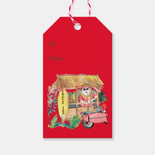 Shave Ice Santa Claus from Hawaii Gift Tags