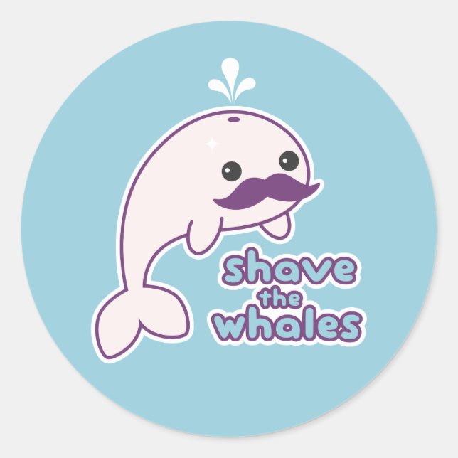 Shave the Whales Classic Round Sticker (Front)