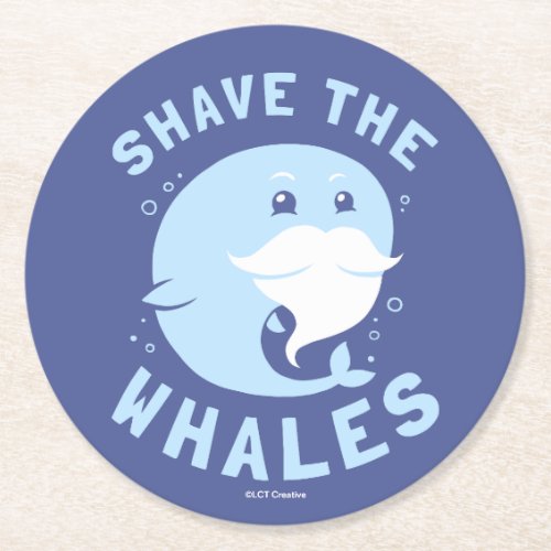 Shave The Whales Round Paper Coaster