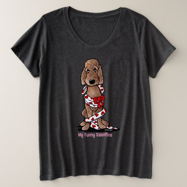 Shaved Chocolate Doodle Valentine Plus Size T-Shir Plus Size T-Shirt (Design Front)