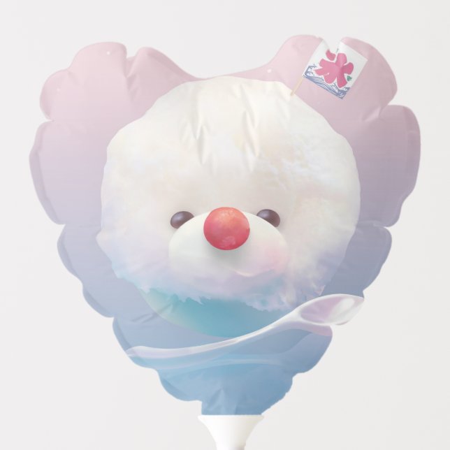 Shaved Ice Pup: Smiling Bichon Summer Dessert Balloon (Front)