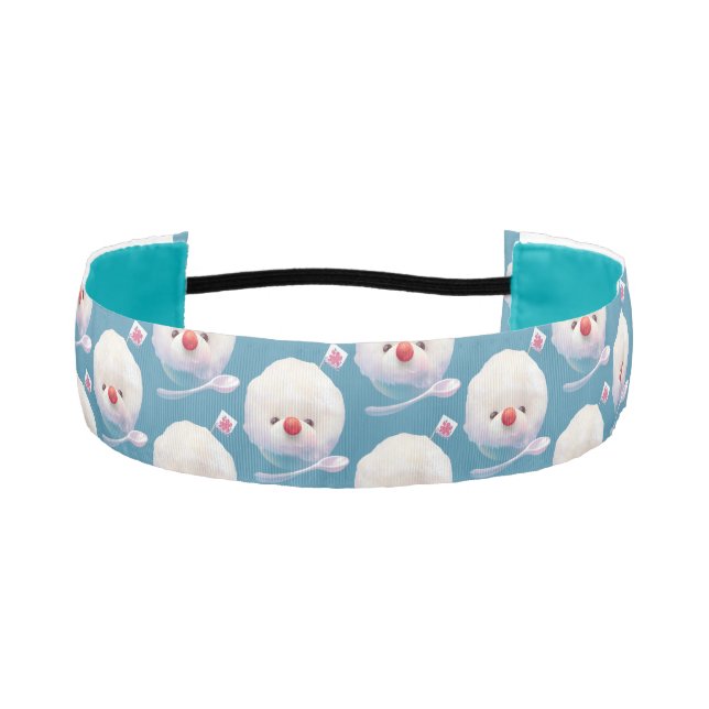 Shaved Ice Pup – Summer Bichon Pattern Athletic Headband (Front)