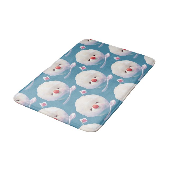 Shaved Ice Pup – Summer Bichon Pattern Bath Mat (Angled)