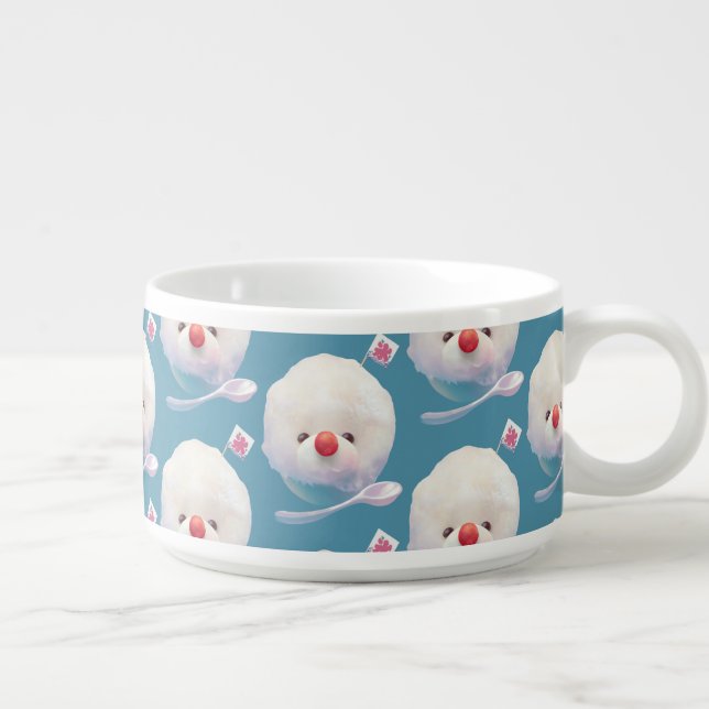 Shaved Ice Pup – Summer Bichon Pattern Bowl (Left)