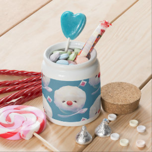 Shaved Ice Pup – Summer Bichon Pattern Candy Jar