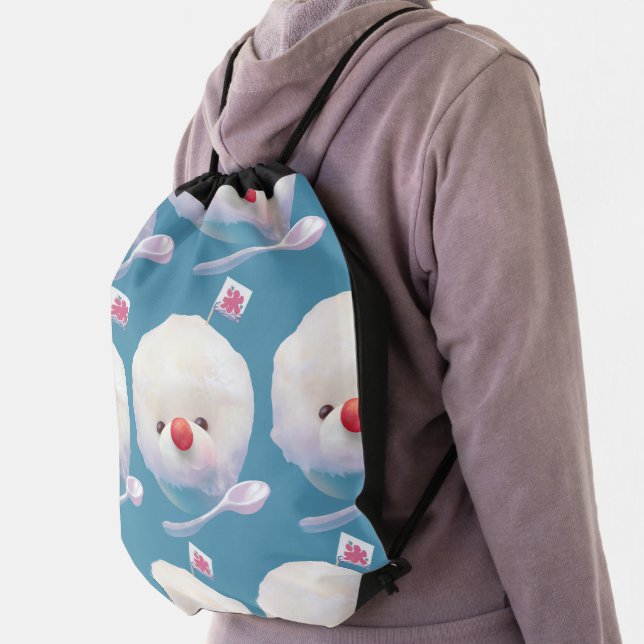 Shaved Ice Pup – Summer Bichon Pattern Drawstring Bag (Insitu)