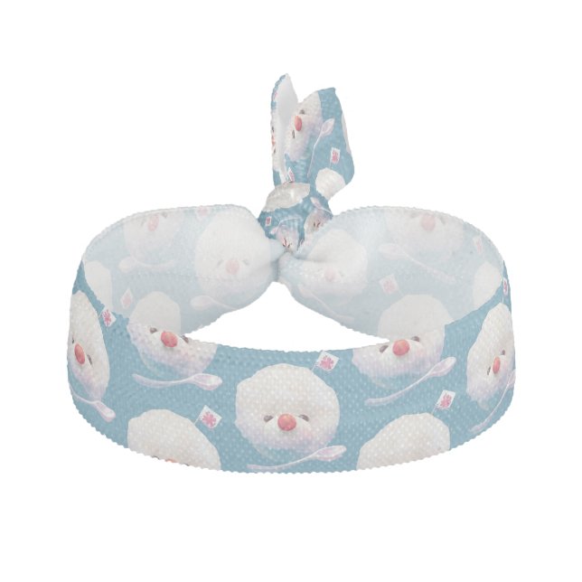 Shaved Ice Pup – Summer Bichon Pattern Elastic Hair Tie (Front)