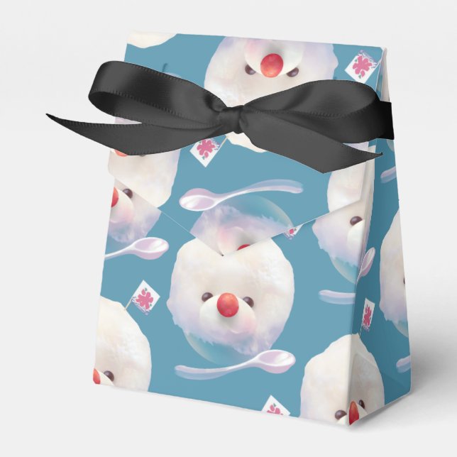 Shaved Ice Pup – Summer Bichon Pattern Favor Boxes (Front Side)