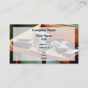Shaving Mug, Razor and Brushes Business Card