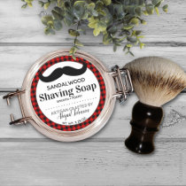 Shaving Soap Black   Red Lumberjack Plaid Stickers