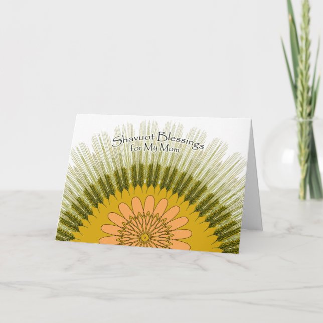 Shavuot Blessings for My Mom, Barley Sun Holiday Card (Front)