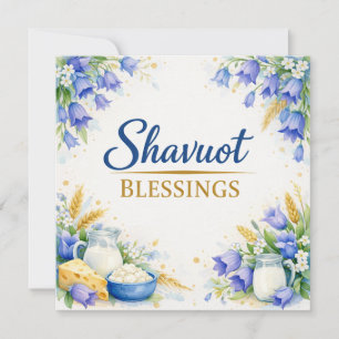 Shavuot Blessings, Shavuot Card with Bluebells