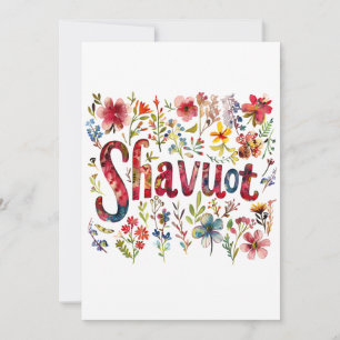 Shavuot - Floral Shavuot Design Holiday Card