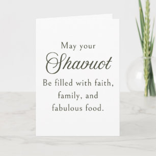Shavuot Greeting Card Message Faith, Family & Food