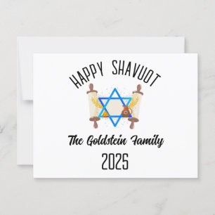 Shavuot Jewish Holiday Personalized Family Name Postcard