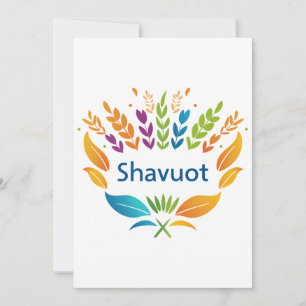 Shavuot - Shavuot Symbol with Colorful Wheat Invitation