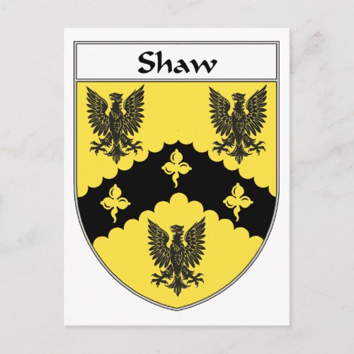 Shaw Coat of ArmsFamily Crest Postcard