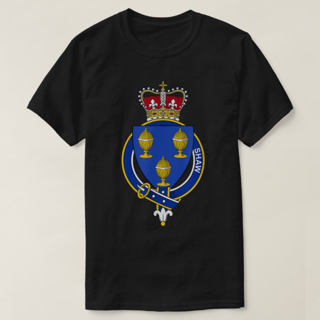 Shaw Coat Of Arms Family Crest  T-Shirt (Design Front)