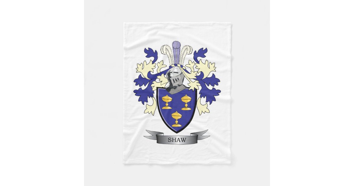 Shaw Family Crest Coat of Arms Fleece Blanket