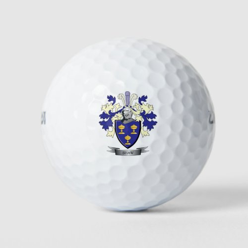 Shaw Family Crest Coat of Arms Golf Balls