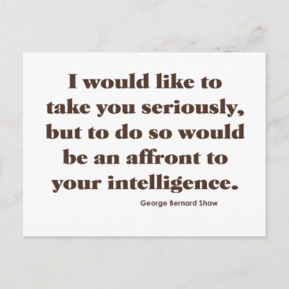 Shaw on Intelligence Postcard