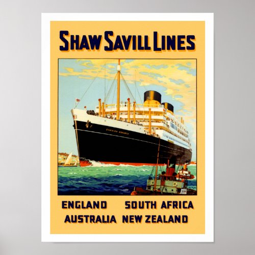 Shaw Savill Line Poster