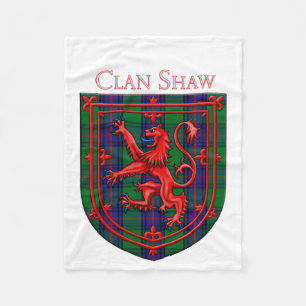 Shaw Tartan Scottish Plaid Lion Rampant Fleece Blanket