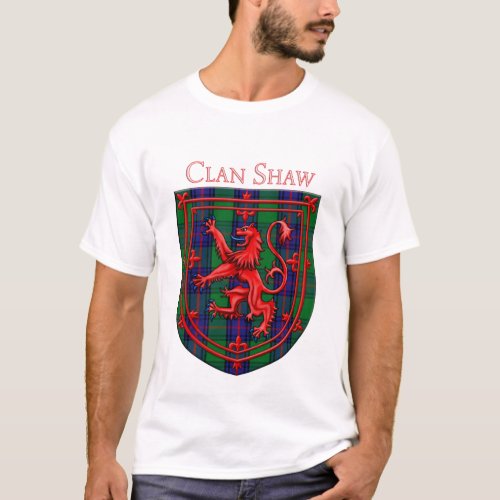 Shaw Tartan Scottish Plaid Lion Rampant T_Shirt