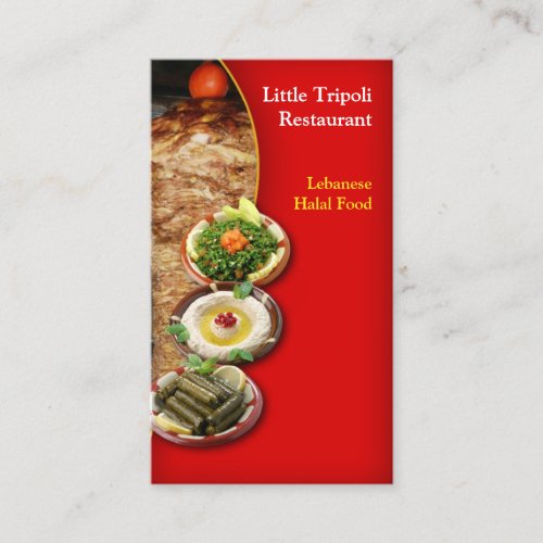 Shawarma Middle Eastern Business Card