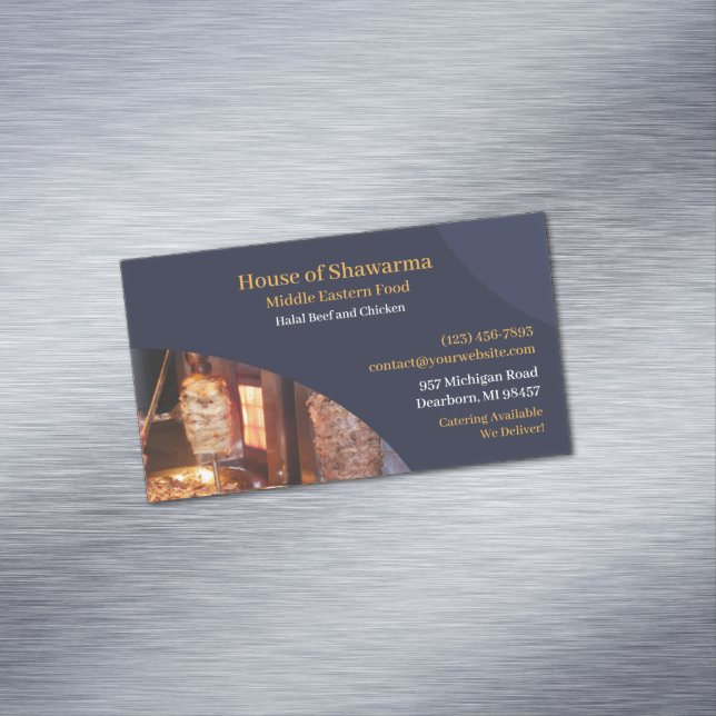 Shawarma Middle Eastern Business Card Magnet (In Situ)
