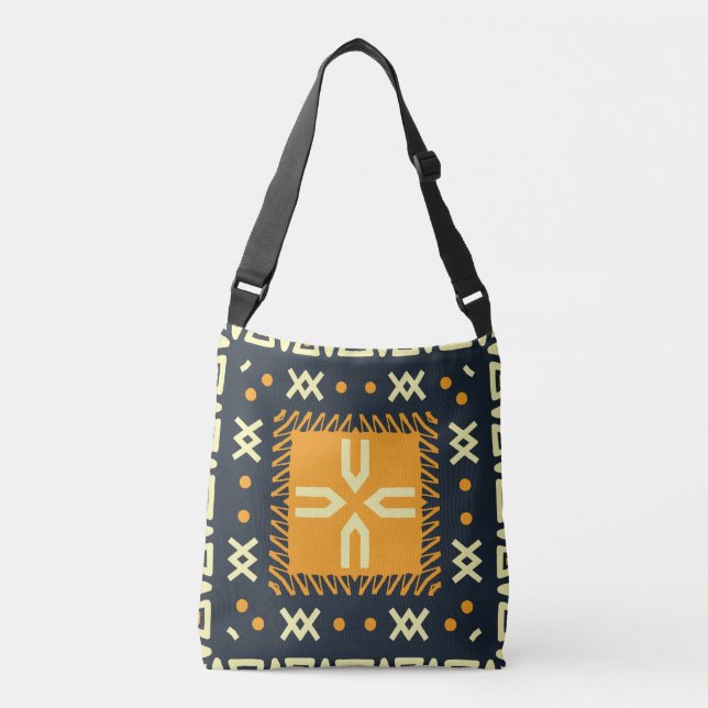 Shawl Design: Indian Batik Square. Crossbody Bag (Front)