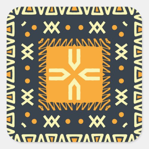 Shawl Design Indian Batik Square Square Sticker