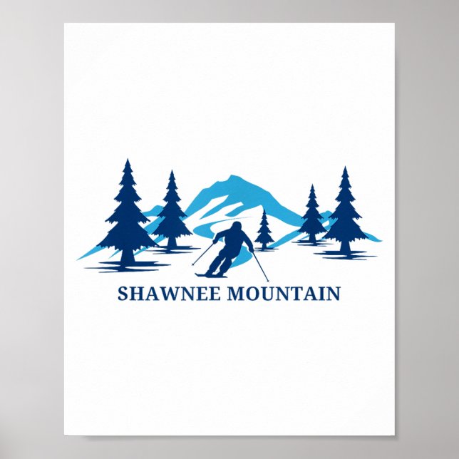 Shawnee mountain pennsylvania ski resort skiing poster (Front)