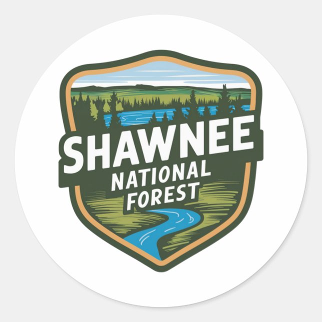 Shawnee National Forest Illinois Classic Round Sticker (Front)