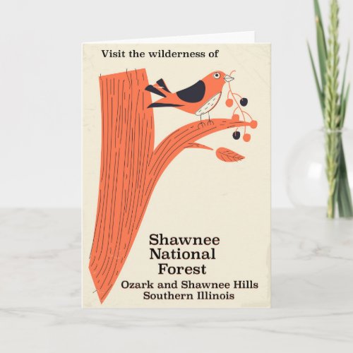 Shawnee National Forest Illinois vintage poster Holiday Card