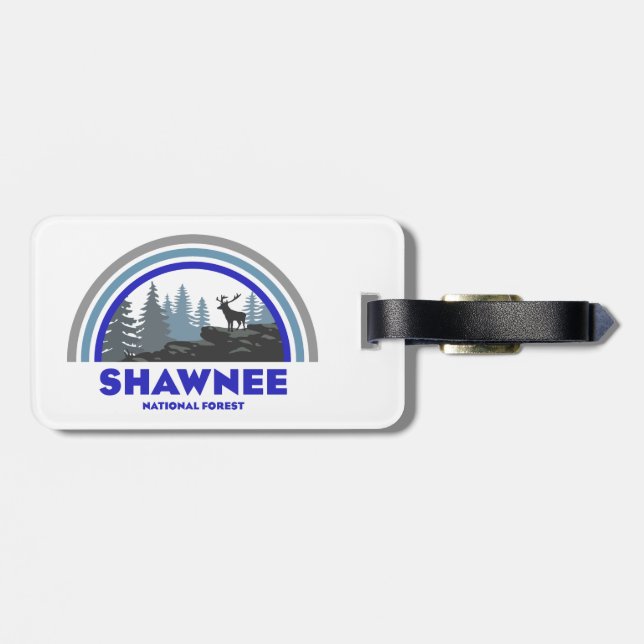 Shawnee National Forest Rainbow Deer Luggage Tag (Back Horizontal)