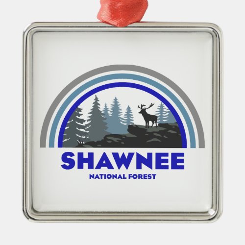 Shawnee National Forest Rainbow Deer Metal Ornament