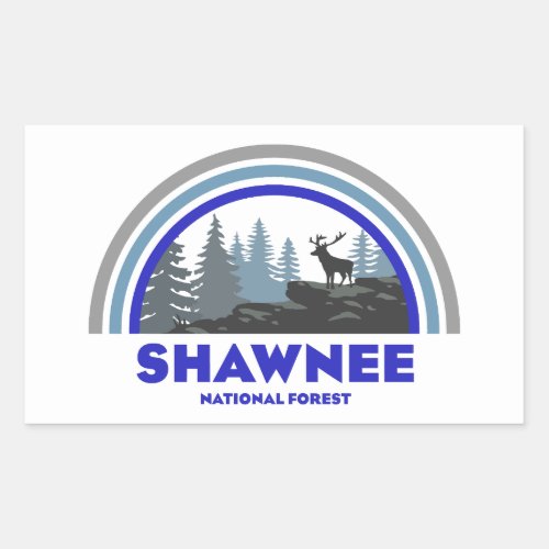 Shawnee National Forest Rainbow Deer Rectangular Sticker