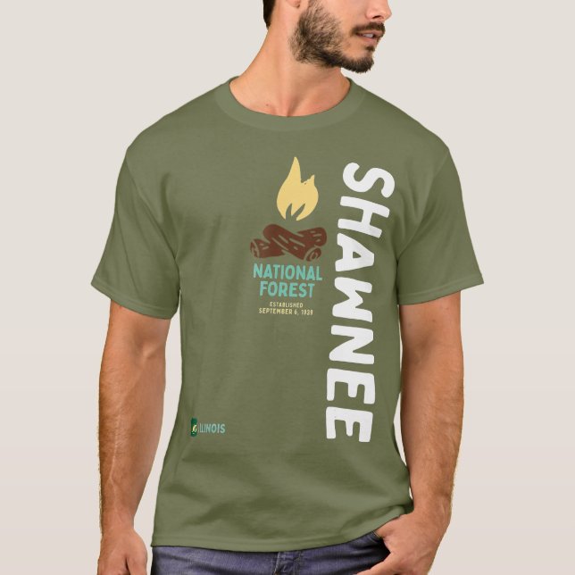 Shawnee National Forest Vertical Illinois T-Shirt (Front)
