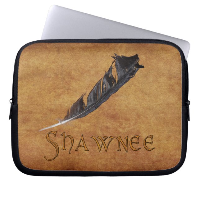 SHAWNEE Native American Feather Laptop Sleeve (Front)