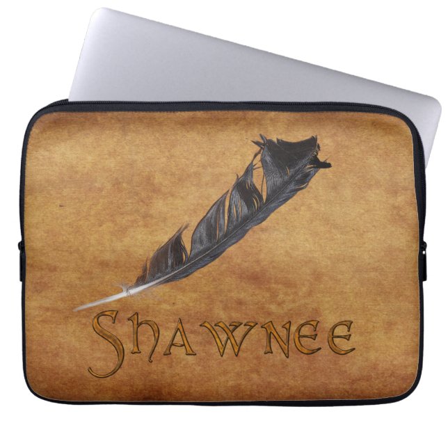 SHAWNEE Native American Feather Laptop Sleeve (Front)
