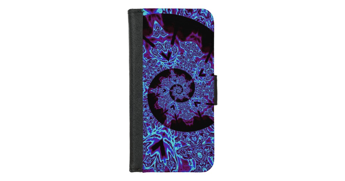 For Iphone 14 Plus Luxury Side Magnetic Button Card Id Holder Pu Leather  Case Cover - Teal Mandala Flower 