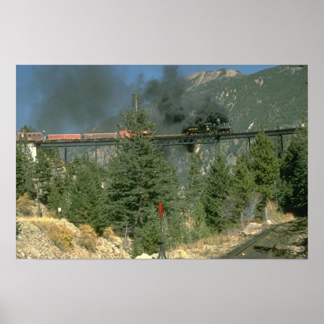 Shay locomotive No. 14 crosses the trestle at Geor Poster (Front)